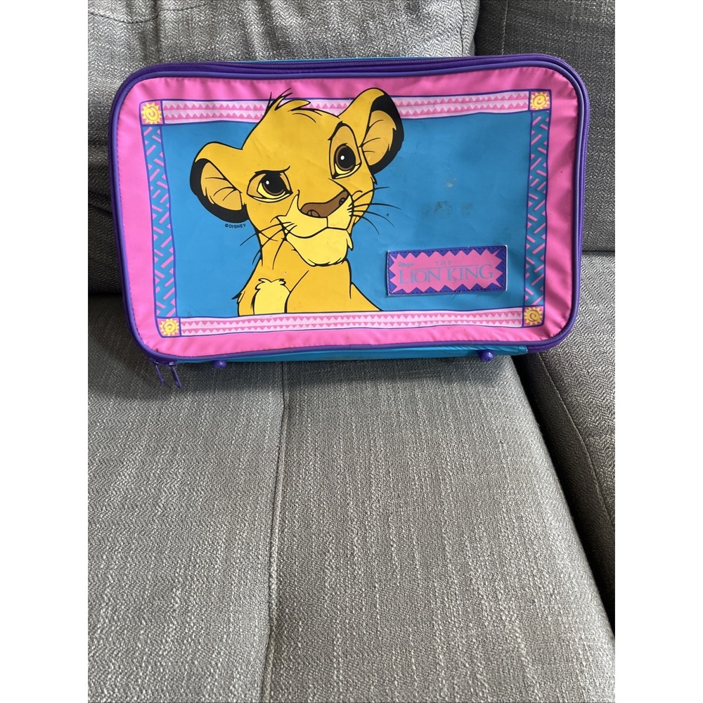 Vintage 90s Walt Disney The Lion King Simba Kid's Suitcase Luggage